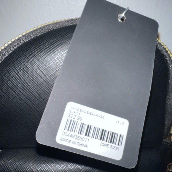 Brand New Elegant Black Mini Backpack with gold accents - Picture 3 of 6